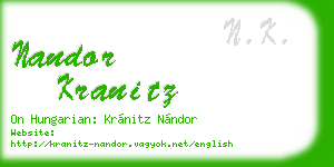 nandor kranitz business card